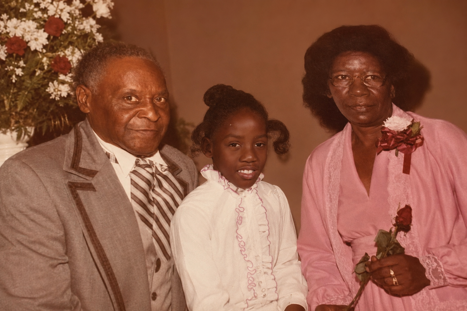 A treasured vintage portrait — three generations of family